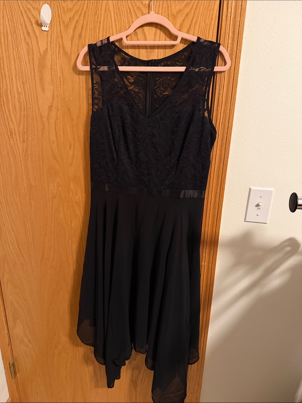Amazon Black Lace Asymmetrical Evening Dress